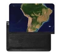 BVKWNTSA Elegante e pratico passaporto con immagine satellitare del Sud America stampata è il tuo compagno di viaggio perfetto, proteggendo completamente la sicurezza del passaporto.