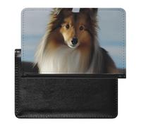 BVKWNTSA Elegante e pratico simpatico cane Shetland stampato passaporto Protector è il tuo compagno di viaggio perfetto, proteggendo completamente la sicurezza del passaporto.