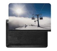 BVKWNTSA Elegante e pratico Ski Lift at Sunshine Printed Passport Protector è il tuo compagno di viaggio perfetto, proteggendo completamente la sicurezza del passaporto.