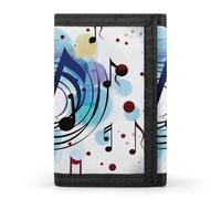 BVKWNTSA Elegante e resistente portafoglio a pois con note musicali stampate in tre parti, scomparti per schede multiple, grande capacità e portatile, Note musicali a pois., Taglia unica