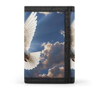 BVKWNTSA Elegante e resistente portafoglio pieghevole con stampa di cieli colomba e scomparti per carte, grande capacità e portatile, Cielo Colomba, Taglia unica