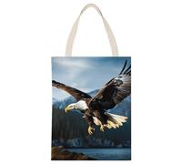 BVKWNTSA Grande capacità Aquila alla caccia stampata tela Tote Bag Singola - Un aiuto durevole ed elegante per lo shopping