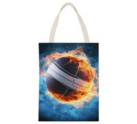 BVKWNTSA Grande capacità Ice And Fire Pallavolo stampato Canvas Tote Bag Singola - Un aiuto durevole ed elegante per lo shopping