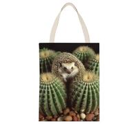 BVKWNTSA Grande capacità riccio cactus stampato tela tote bag singola - un aiuto durevole ed elegante shopping