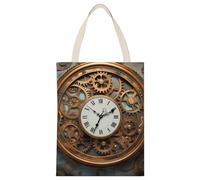 BVKWNTSA Grande capacità Rusty Steampunk Clock stampato tela Tote Bag Singola - Un aiuto durevole ed elegante per lo shopping