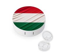 BVKWNTSA La custodia per lenti a contatto rotonda con bandiera italiana stampata è elegante e compatta, facile da trasportare e protegge le lenti.