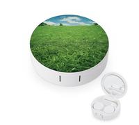 BVKWNTSA La custodia per lenti a contatto rotonda con stampa verde è elegante e compatta, facile da trasportare e protegge le lenti.