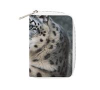 BVKWNTSA Porta carte in pelle alla moda con stampa leopardo delle nevi, porta carte di grande capacità, piccolo e comodo, facile da mettere in tasca, borse a mano, zaini, ecc. Soddisfa le tue esigenze