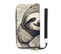 BVKWNTSA Portafoglio alla moda in pelle con stampa di animali bradipo My Spirit verticale, design interno multi-scomparto - Soddisfa le tue diverse esigenze di viaggio