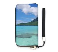 BVKWNTSA Portafoglio alla moda in pelle stampata Tahiti Beach1 di grande capacità verticale, design interno multi-scomparto - soddisfa le tue diverse esigenze di viaggio