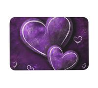 BVKWNTSA Tappeto da bagno - cuori viola stampati terra di diatomee tappetino da bagno ad asciugatura rapida assorbente tappeti da bagno adatti sotto la porta, tappetini da bagno per pavimento del