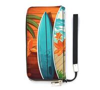 BVKWNTSA Tavola da surf alla moda di grande capacità su portafoglio in pelle stampata in legno verticale, design multi-scomparto interno, per soddisfare le diverse esigenze di viaggio