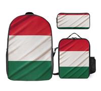BVKWNTSA Zaino 3 in 1 con stampa bandiera italiana Teen con portapranzo e astuccio
