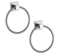 BVL Portasciugamani ad anello in nichel spazzolato, porta asciugamani ad anello per bagno e cucina, porta asciugamani rotondo in metallo da parete, confezione da 2 pezzi, 206322