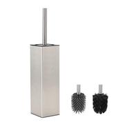 BVL Scopino per WC Spazzolato, Scovolino WC in Silicone Morbido che Include 2 Teste di Spazzola per il Bagno, Scopino in Metallo