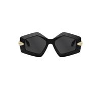 Bvlgari Bv40003i Occhiali Da Sole Donna Nero Geometrico Grigio 50mm