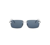 Bvlgari Bv40062u Occhiali Da Sole Uomo Argento Rettangolari Blu 60mm