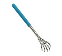 BVMKNI Raschietto per la schiena retrattile in acciaio inox, manico lungo, strumento di massaggio per grattare il corpo, portatile, universale, nero e blu (blu)