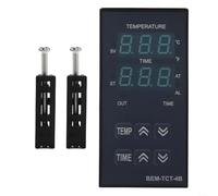 BVMKNI Regolatore di temperatura digitale, for Pressa a Caldo, Controllo PID, Misuratore di Tempo, con ingresso termocoppia K/J/R/S/B/E/N/T, Uscita 250 V AC 48 x 96 mm (Ortica Statica)