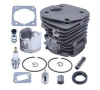 BVNZUFH 353 Ricambi for Motosega 351 350 346XP EPA 345 340 con Cilindro con alesaggio maggiorato da 45 mm, Kit pistone, valvola di decompressione, Tubo del Carburante