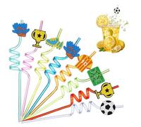 Bvtpoyy 8 Pieces Cannucce in Plastica Riutilizzabili a Spirale per Feste, Succhi di Frutta, Latte e Frullati - Accessori per Bambini Piccoli