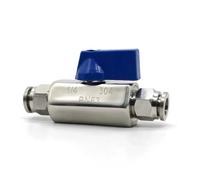 BVTUCMDY 1 pz Giunto Pneumatico for Tubo dell'Aria a Sfera in Acciaio Inossidabile SS304 con Filo Esterno Manuale, 2 Punti(6mmx6mm 146g)