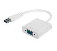Bvznmilhd Cavo adattatore convertitore da USB 3.0 a VGA, scheda video esterna per PC portatile desktop, uscita VGA femmina HD 1080P 5 Gbps 15 pin con funzione Plug and Play, soluzione multi (Bianca)