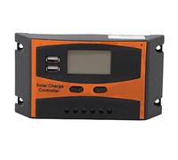 Bvznmilhd Regolatore di Carica Solare LD2024, Regolatore di Batteria Solare con Display LCD, Regolatore di Controllo di scarica fotovoltaica 12 24V 20A con Doppia Uscita USB, Parametri