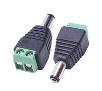 BW 100pcs 5.5mm x 2.1mm DC Cavo di Alimentazione Maschio Connettore Spina per CCTV Camera
