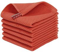 BW&HM Strofinacci Cucina Cotone Strofinacci da cucina Super Assorbente 33 x 33cm Set di 6 Rosso