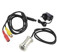 BW Mini telecamera di sorveglianza con obiettivo da 3,6 mm CCTV Eye CCTV Hole Home Security Color Wired Door Hole Camera Spioncino con alimentazione UK gratuita