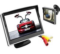 BW Monitor digitale TFT LCD a colori da 5 pollici per auto, monitor HD 800 x 480 ad alta risoluzione con due staffe e due ingressi video, display LCD retroilluminato a colori per telecamere di