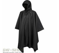 BW PONCHO NERO NUOVO US PONCHO ANTIPIOGGIA RIPSTOP ARMY PROTEZIONE DALL'UMIDI...