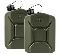 BW® Proper tanica carburante in metallo, 2 x 2 litri, verde oliva, verde bronzo, RAL 6031-F9, made in Europe