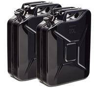 BW® Tanica per carburante in metallo, 2 x 20 litri, colore nero, RAL 9005, certificata TÜV e approvazione ONU, made in Europe