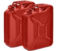 BW® Tanica per carburante in metallo, 2 x 20 litri, colore rosso, RAL 3000, certificata TÜV e approvazione ONU, made in Europe