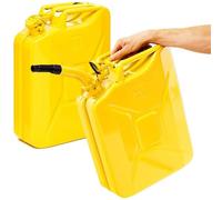 BW® Tanica per carburante in metallo, 2 x 20 litri, con beccuccio, colore giallo, RAL 1018, certificato TÜV e approvazione ONU, Made in Europe