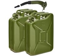 BW® Tanica per carburante in metallo, 2 x 20 litri, con beccuccio, colore verde oliva, RAL 6003, certificazione TÜV e approvazione ONU, Made in Europe