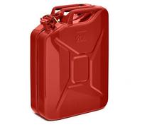 BW© Tanica per carburante in metallo, 20 litri, colore rosso, RAL 3000, certificata TÜV e approvazione ONU, Made in Europe