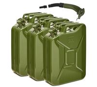 BW® Tanica per carburante in metallo, 3 x 20 litri, con beccuccio, colore verde oliva, RAL 6003, certificazione TÜV e approvazione ONU, Made in Europe