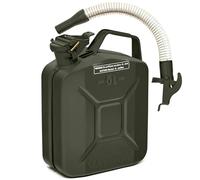 BW© Tanica per carburante in metallo, 5 litri, con beccuccio, verde bronzo, RAL 6031-F9, certificata TÜV e approvazione ONU, made in Europe