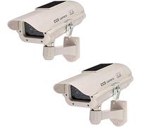 BW Top Quality Outdoor Dummy Camera,New Housing Dummy Security Camera,Package Promotion 2 pcs Solar Power White LED Wireless IR Surveillance Dummy Security Camera,2 PCS Dummy Fake CCTV Security Camera LED Flashing Indoor/Outdoor--Solar Power White x 2