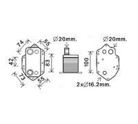 BW3554 AVA QUALITY COOLING Radiatore olio, Olio motore per BMW