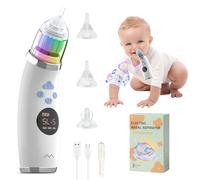 Bwaliffury Aspiratore Nasale Elettrico, Aspiratore Nasale Neonato Elettrico, Aspiratore Nasale Elettrico per Bambini, 5 Livelli Di Aspirazione & 3 Punte In Silicone Senza BPA, Luci Colorate & Musica