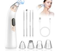 Bwaliffury Aspiratore Punti Neri Professionale,Blackhead Remover Vacuum, Aspira Brufoli e Impurità con 4 Testine e 5 Modalità di Aspirazione, Elettrico Comedone per Pulizia Viso e Rimozione Pori