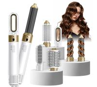 Bwaliffury Spazzola Ad Aria Calda 6 in 1, 1-Step Styler, Asciugacapelli rotante con tecnologia ceramica, Tecnologia a Ioni, 1000 W, multiuso per asciugare, arricciare e lisciare (Bianco)