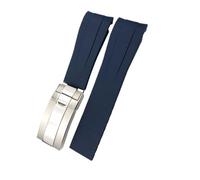 BWBVHRHZY 21mm 22mm cinturino in caucciù nero blu adatto for Rolex DEEPSEA Sea-Dweller Submariner accessorio cinturino for orologio in silicone(Blue,21MM DEEPSEA_ROSE GOLD)