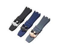 BWBVHRHZY Adatto for cinturino AP 15703 cinturino in gomma da 28 mm nero e bracciale resistente all'usura da uomo(Red-black)