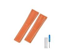 BWBVHRHZY Adatto for i piloti della serie Breitling, adatto for i Vendicatori italiani, adatto for l'Air Timing, adatto for la cultura oceanica, adatto for cinturino in pelle 22/24 mm(Orange(PW)-No bu