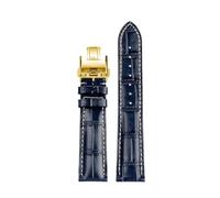 BWBVHRHZY Adatto for Longines Masters Collection L3 L4 L2.628/L2.673 Cinturino for orologio Cinturino for fibbia in pelle 19 20 21mm Cinturino da polso(Blue Gold,21mm)